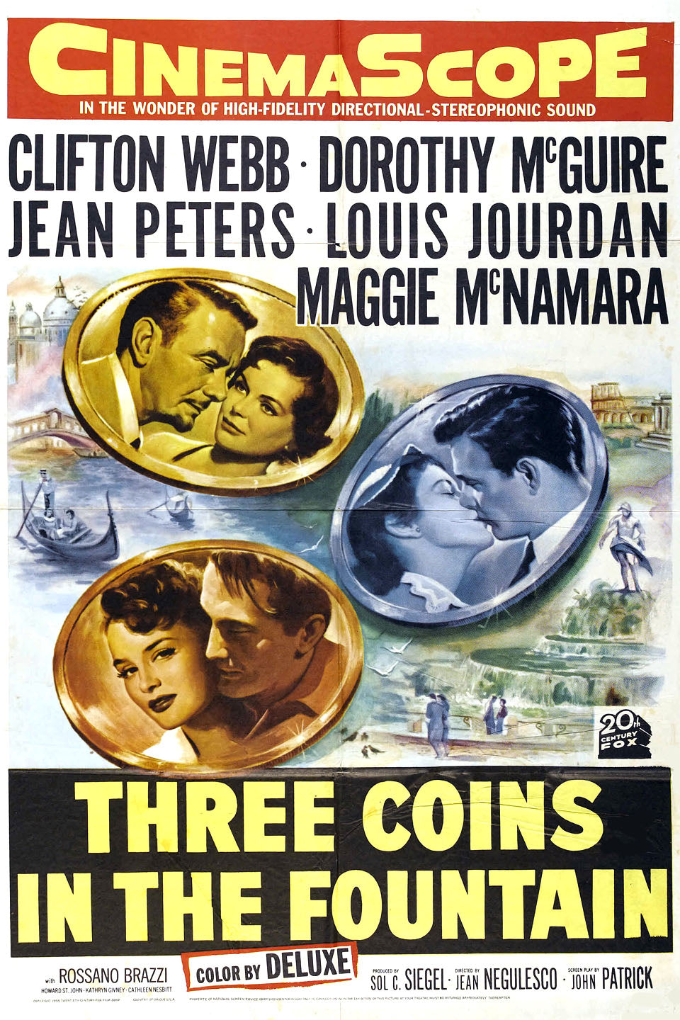 CM-169 Vintage Classic Movie Posters 'THREE COINS IN THE FOUNTAIN'